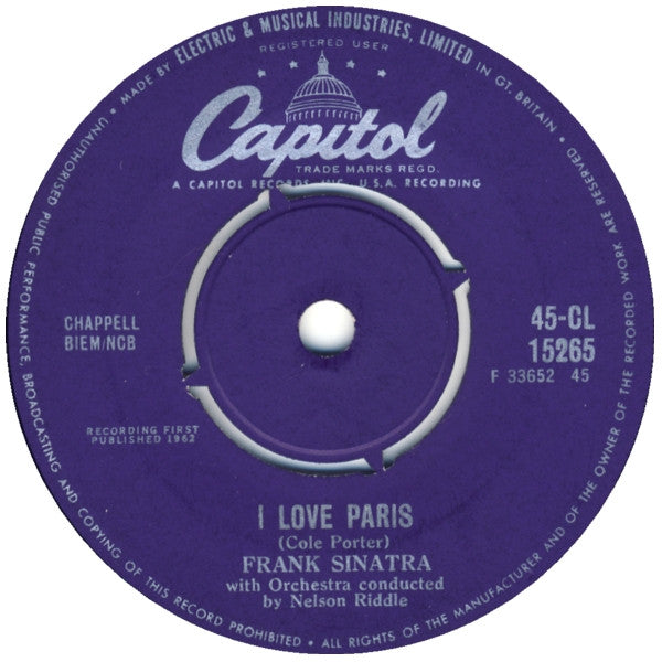 Frank Sinatra : I Love Paris (7", Single)