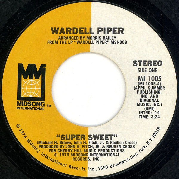 Wardell Piper : Super Sweet (7", Single, Styrene, Pit)