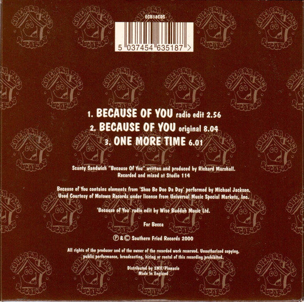 Scanty : Because Of You (CD, Single)