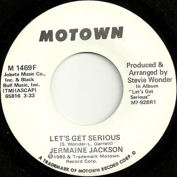 Jermaine Jackson : Let’s Get Serious (7", Promo)