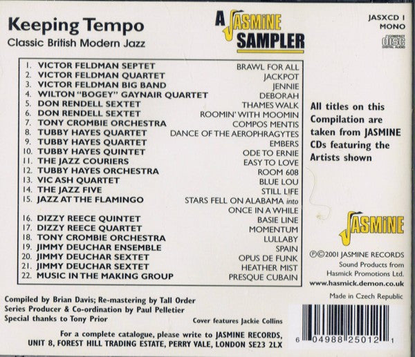 Various : Keeping Tempo A Jasmine Sampler Classic British Modern Jazz (CD, Comp, Mono, Smplr)