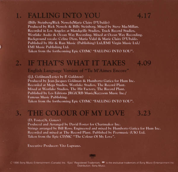 Céline Dion : Falling Into You (CD, Single)