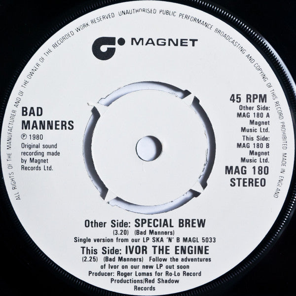 Bad Manners : Special Brew (7", Single, Pus)