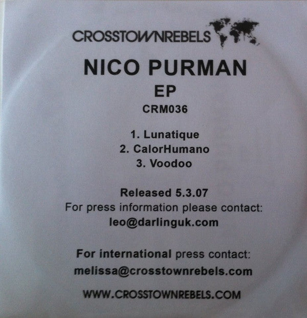 Nico Purman : Lunatique EP  (CDr, EP, Promo)