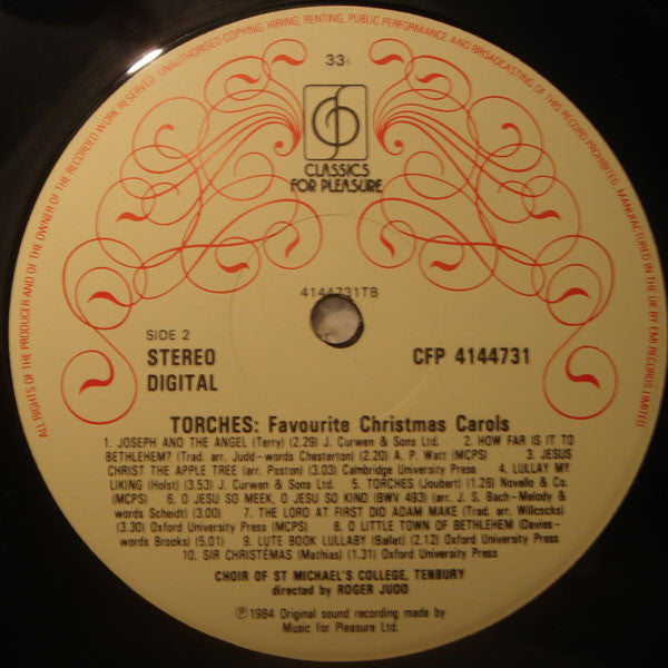 The Choir Of St Michael's College, Tenbury : Torches - Favourite Christmas Carols (LP)