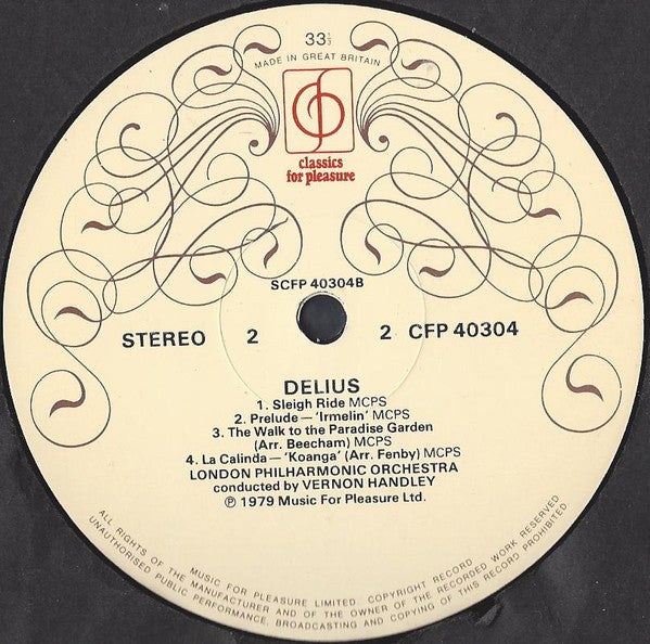Frederick Delius, London Philharmonic Orchestra, Vernon Handley : Orchestral Works (LP)