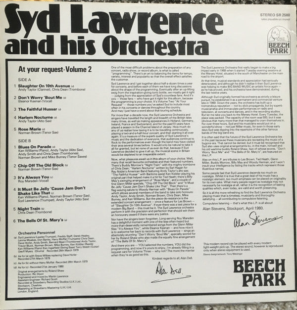 Syd Lawrence And His Orchestra : At Your Request-Volume 2 (LP, Album)
