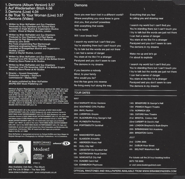 Brian McFadden : Demons (CD, Single, Enh, CD2)