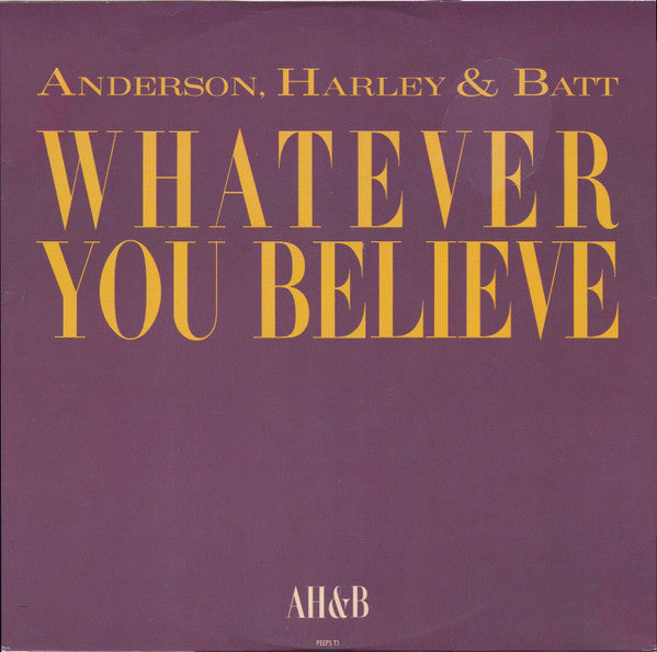 Jon Anderson, Steve Harley & Mike Batt : Whatever You Believe (12", Single)