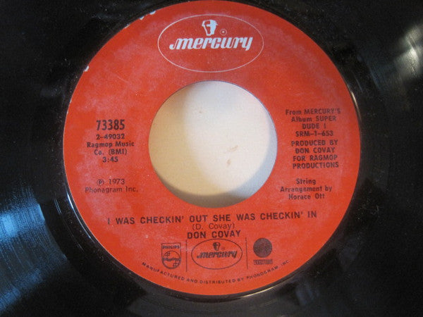 Don Covay : I Was Checkin' Out She Was Checkin' In / Money (That's What I Want) (7", Single, Styrene)