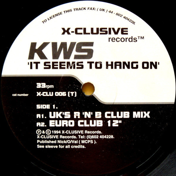 K.W.S. : It Seems To Hang On (12", Single)