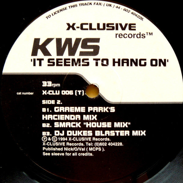 K.W.S. : It Seems To Hang On (12", Single)