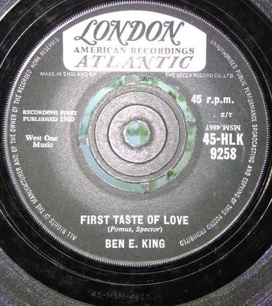 Ben E. King : First Taste Of Love (7", Single, RP, Z/T)