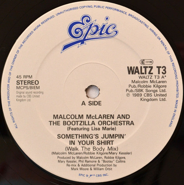 Lisa Marie With Malcolm McLaren And The Bootzilla Orchestra : Something's Jumpin' In Your Shirt (12", Single)