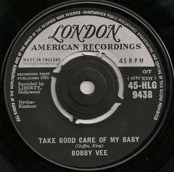 Bobby Vee : Take Good Care Of My Baby (7", Single)
