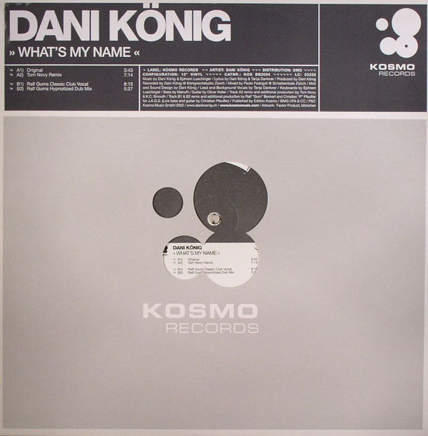 Dani König : What's My Name (12")