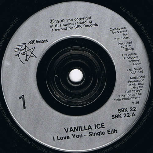 Vanilla Ice : I Love You (7", Single)