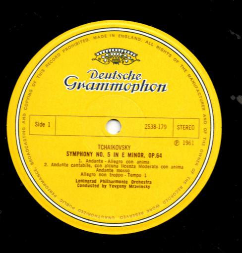 Pyotr Ilyich Tchaikovsky, Leningrad Philharmonic Orchestra, Evgeny Mravinsky : Symphony No.5 in E Minor, Op.64 (LP, RE)