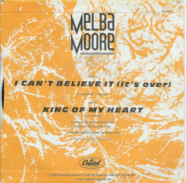 Melba Moore : I Can't Believe It (It's Over) (7")