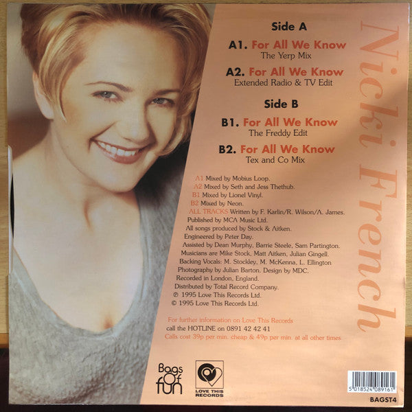Nicki French : For All We Know (12")