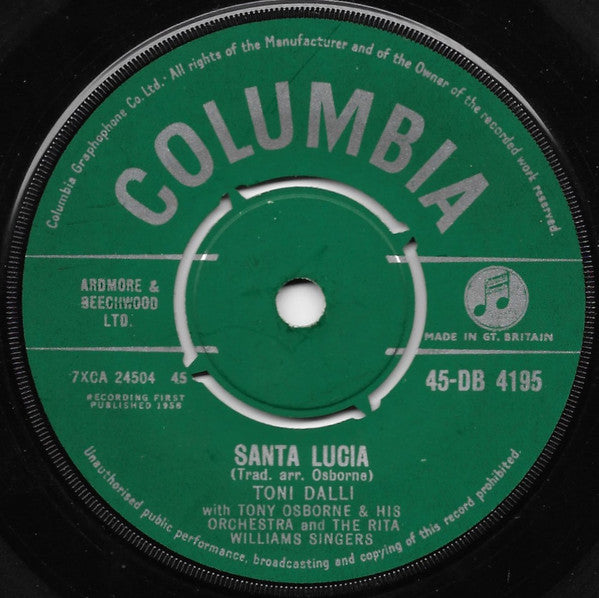 Toni Dalli : More Than Ever / Santa Lucia (7", Single)