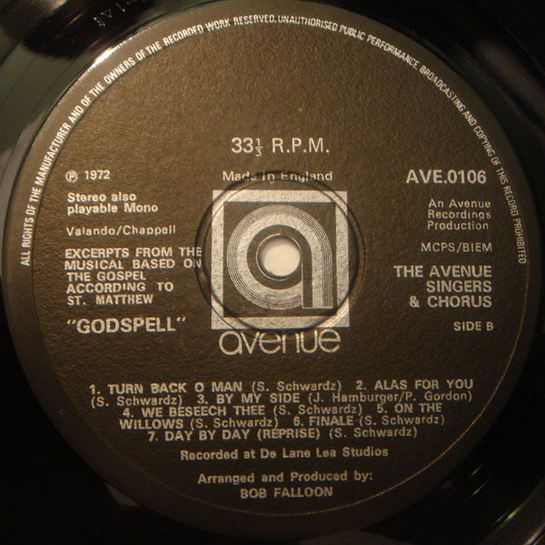 Avenue Singers And Chorus : Godspell (LP)