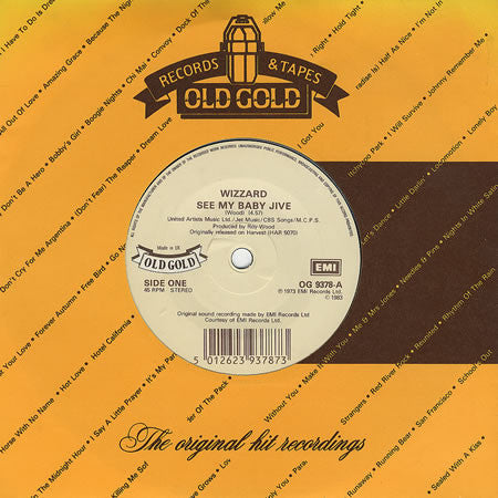 Wizzard (2) : See My Baby Jive (7", Single)