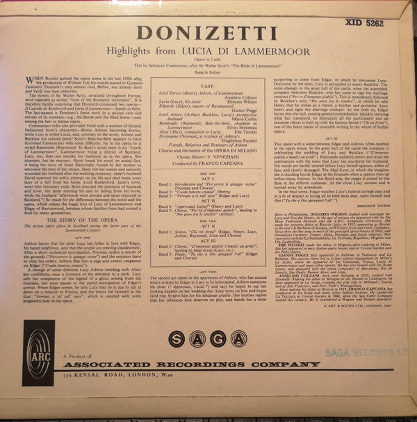 Gaetano Donizetti :  Lucia Di Lammermoor (LP)