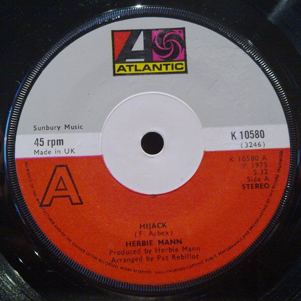 Herbie Mann : Hijack (7", Sol)