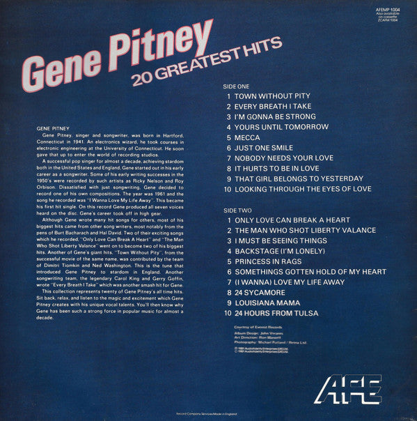 Gene Pitney : 20 Greatest Hits (LP, Comp)