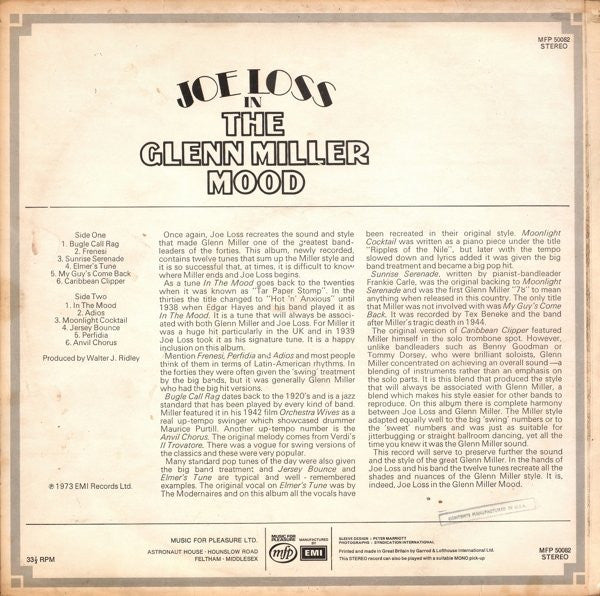 Joe Loss : Joe Loss In The Glenn Miller Mood (LP, Album)