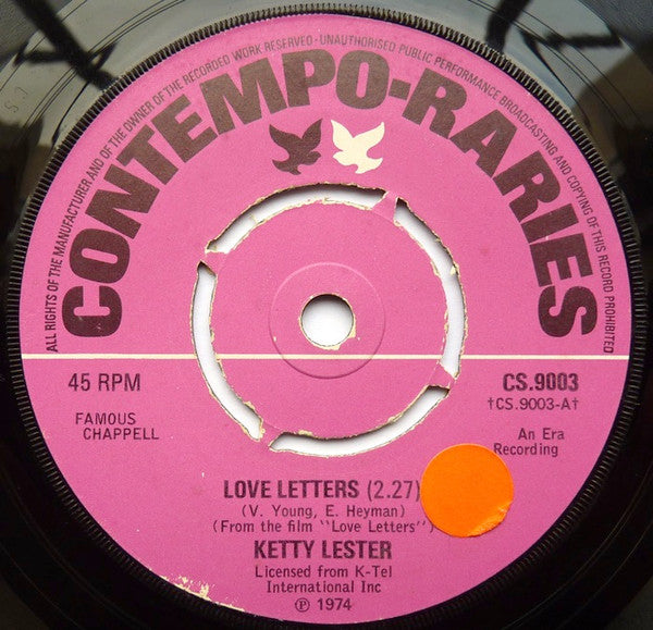 Ketty Lester  /  Dorsey Burnette : Love Letters / Hey Little One (7", Pus)