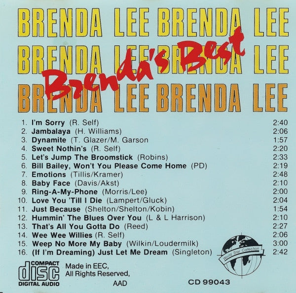 Brenda Lee : Brenda's Best (CD, Comp)