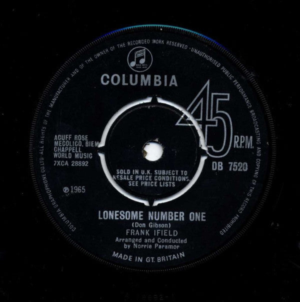 Frank Ifield : I'm So Lonesome, I Could Cry (7", Single)