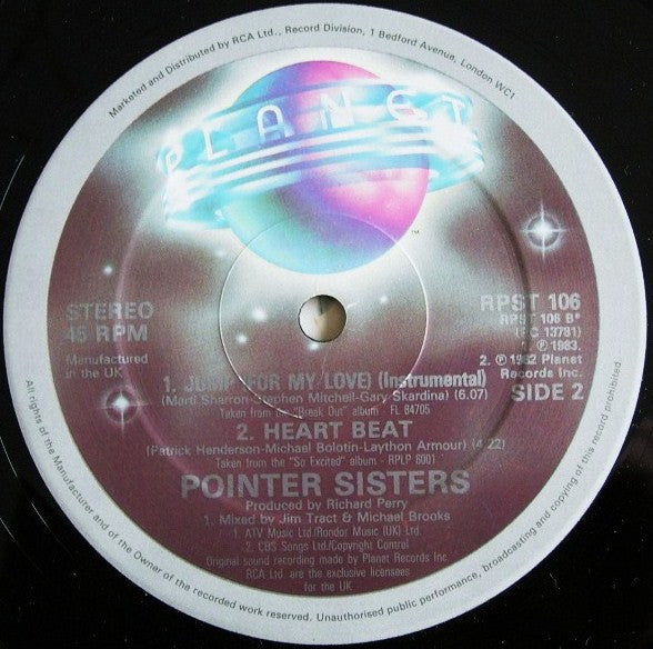 Pointer Sisters : Jump (For My Love) (12", Maxi)