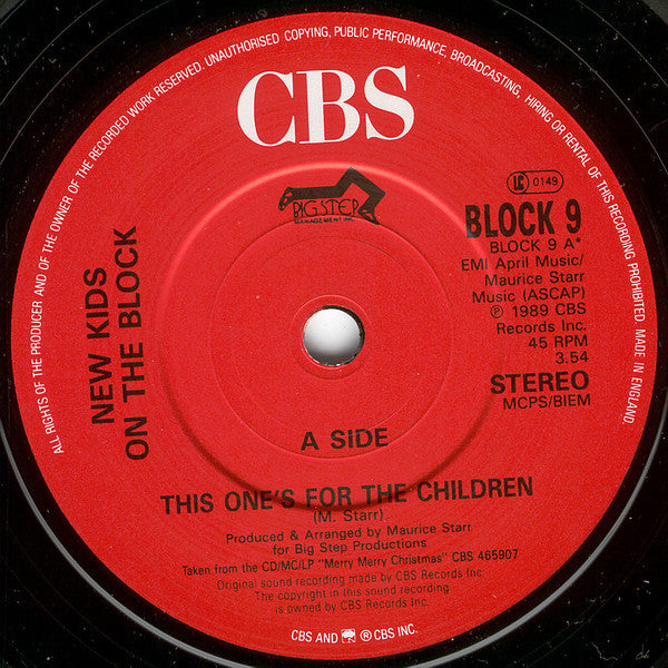 New Kids On The Block : This One's For The Children (7", Single)