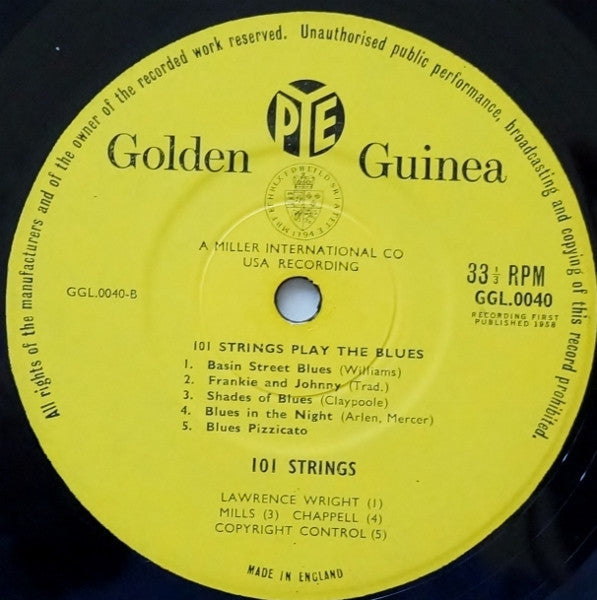 101 Strings : Play The Blues (LP, Album, Mono)