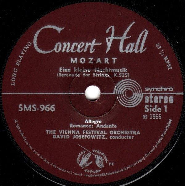 Wolfgang Amadeus Mozart - Wiener Festspielorchester, David Josefowitz : Eine Kleine Nachtmusik (7", RE)