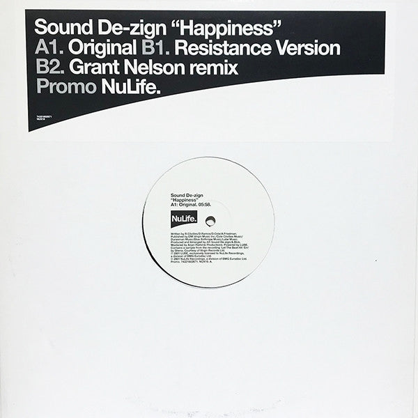 Sound De-Zign : Happiness (12", Promo)