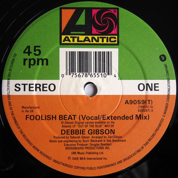 Debbie Gibson : Foolish Beat (12", Single)