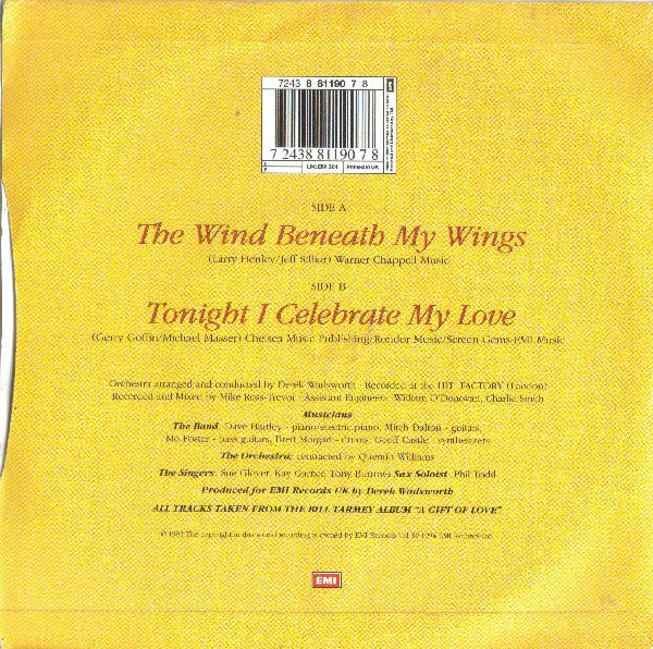 Bill Tarmey : The Wind Beneath My Wings (7", Single)