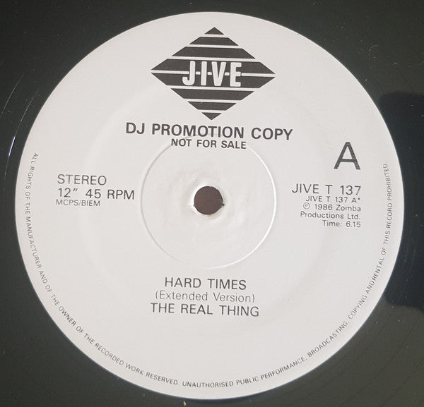 The Real Thing : Hard Times (12", Promo)