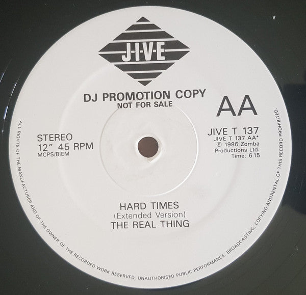 The Real Thing : Hard Times (12", Promo)