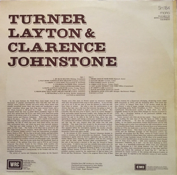 Layton And Johnstone : Turner Layton & Clarence Johnstone (LP, Comp)