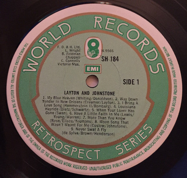 Layton And Johnstone : Turner Layton & Clarence Johnstone (LP, Comp)