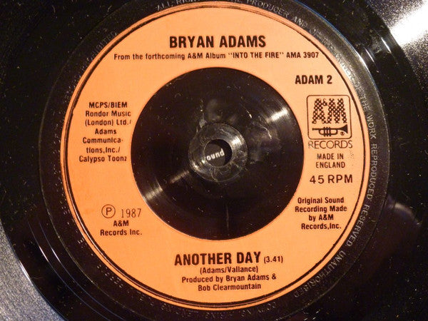 Bryan Adams : Heat Of The Night  (7", Single)
