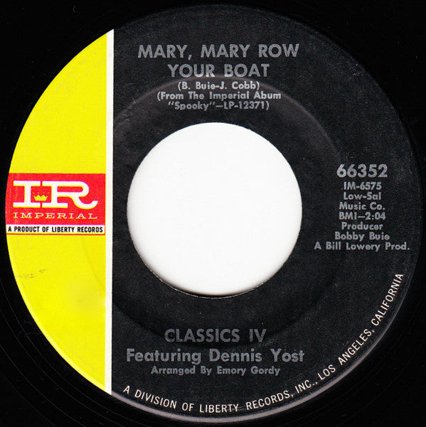 The Classics IV : Traces / Mary, Mary Row Your Boat (7", Single, Sou)