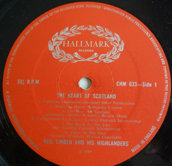 Neil Linden & His Highlanders : The Heart Of Scotland (LP, Album)