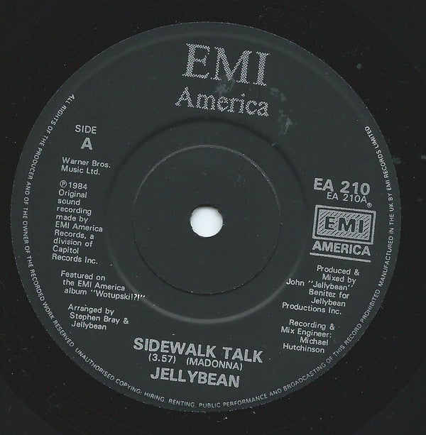 John "Jellybean" Benitez : Sidewalk Talk (7", Single)
