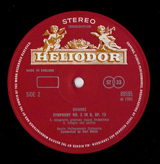 Johannes Brahms, Karl Böhm, Berliner Philharmoniker : Symphony No. 2 D Major Op. 73 (LP, Album, RE, Fak)
